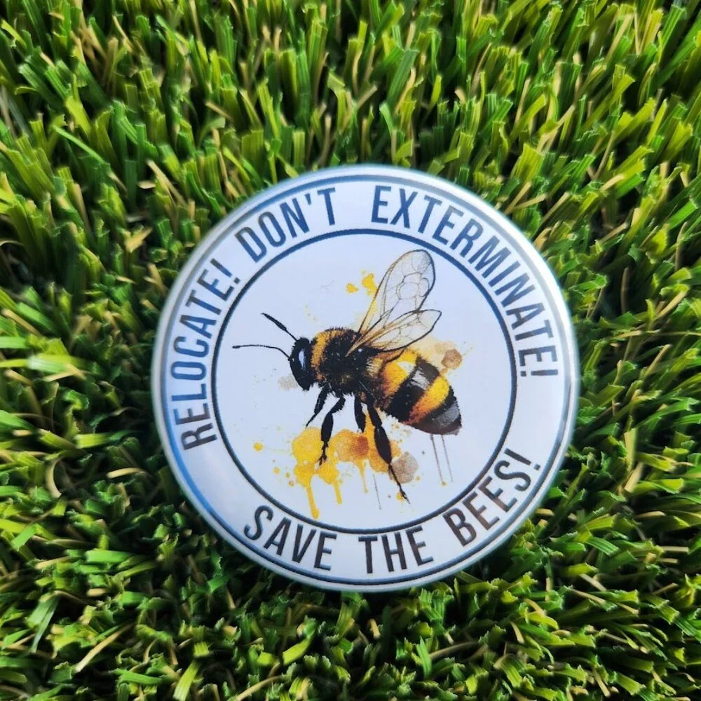 Set of 3 Button Pins Round Pin Lapel Pinback Beekeeping Honeybees Bee Save the B